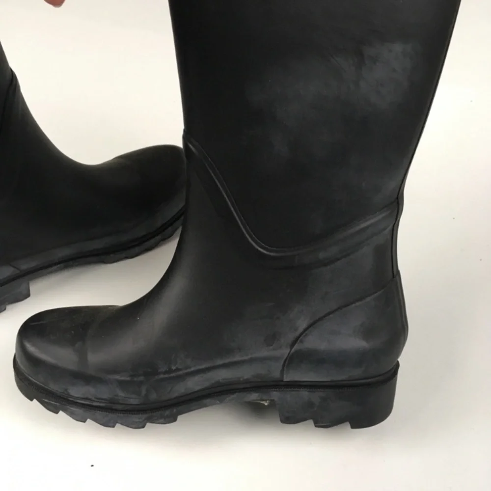 Tory Burch Black Maureen Rain Rubber Short Boots Women’s‎ Sz 5